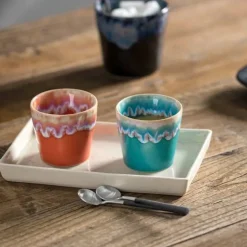 Sélectionné par Fleux Tasse Espresso Grespresso en grès céramique - Turquoise > Tasses & Mugs