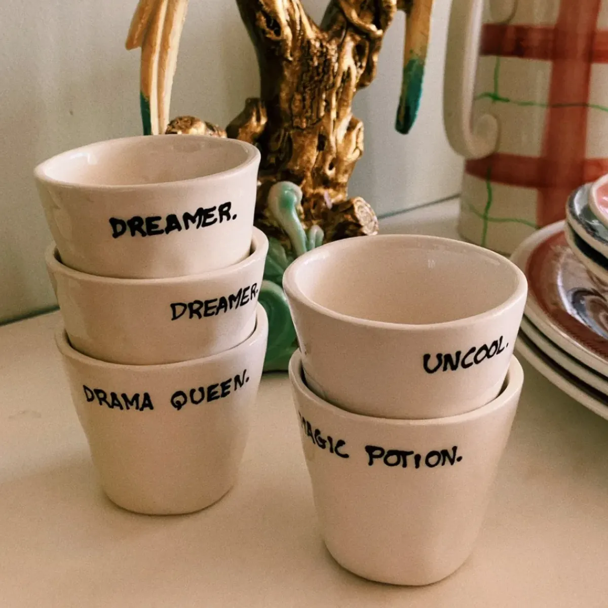 Anna + Nina Tasse Expresso Drama Queen - Blanc > Tasses & Mugs