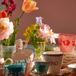 Rice Tasse expresso ovale Fleurs Oranges en céramique > Tasses & Mugs