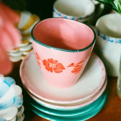 Rice Tasse ovale Fleurs Oranges en céramique > Tasses & Mugs