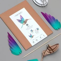 Assembli Trophée Origami Colibri Vert u0026 Violet > Enfant Fabriqué En Europe|Décorations Enfant