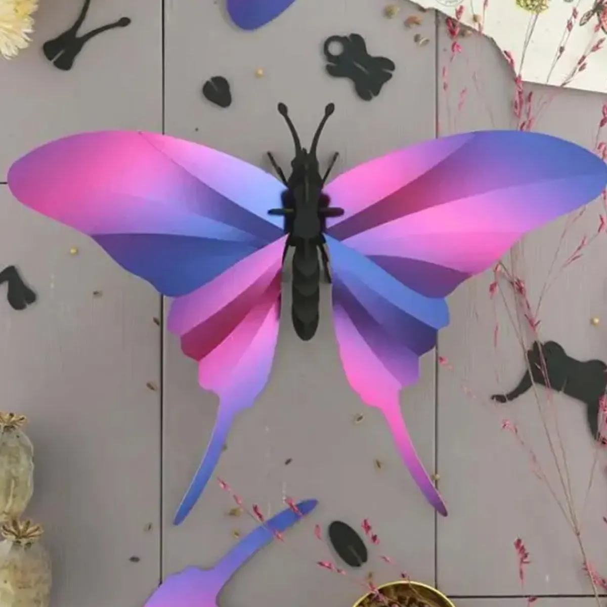 Assembli Trophée Origami Papillon Swordtail - Purple metallic > Enfant Décorations Enfant|Art Mural