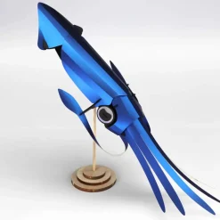 Assembli Trophée Origami Squid Cobalt Bleu Métallique > Enfant Fabriqué En Europe|Décorations Enfant