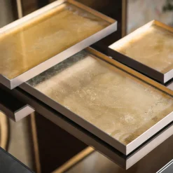 Ethnicraft Vide-Poche en verre et feuille d'or - Gold leaf - 46 x 18 cm > Vide-poches